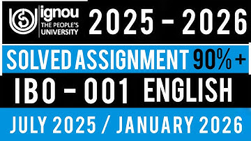 IBO 01 SOLVED ASSIGNMENT 2025-26 IN ENGLISH | IBO 01 SOLVED ASSIGNMENT 2025-26 | IBO 01