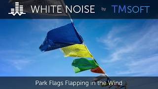 Park Flags Flapping in the Wind 10 Hour Sleep Sound - Black Screen
