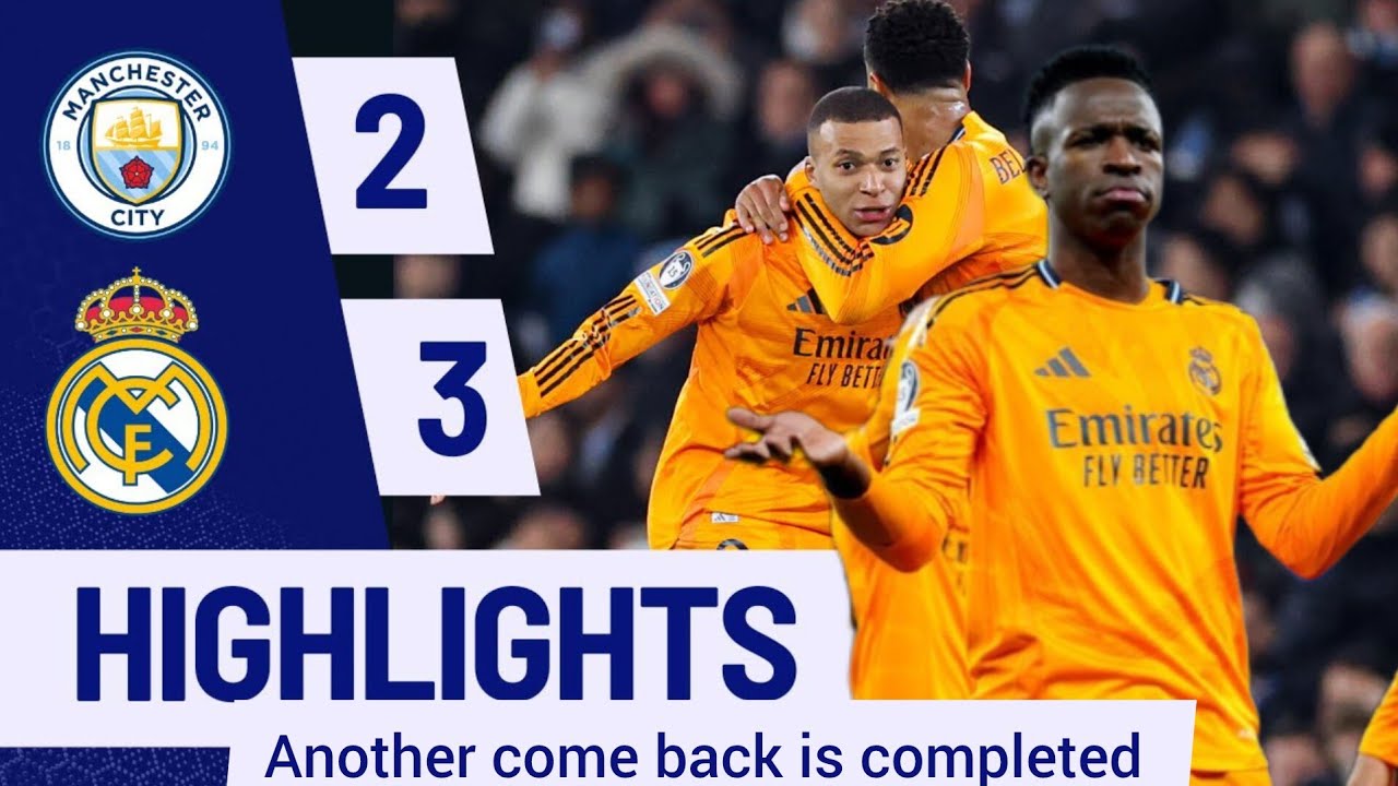 Real Madrid greatest come back🧡Real Madrid vs 🩵Manchester City match ...