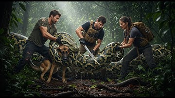 Heroes Rescue German Shepherd from Giant Python Attack🐍🐕 | #animalrescue #wildliferescue