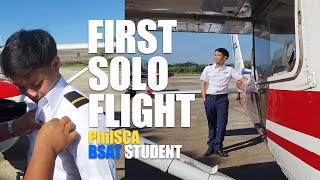 FIRST SOLO FLIGHT as a student pilot in the Philippines || BSAT PhilSCA Flight Training