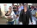 Milla Jovovich, Paul W.S. Anderson And Their Children Return Home From Rome
