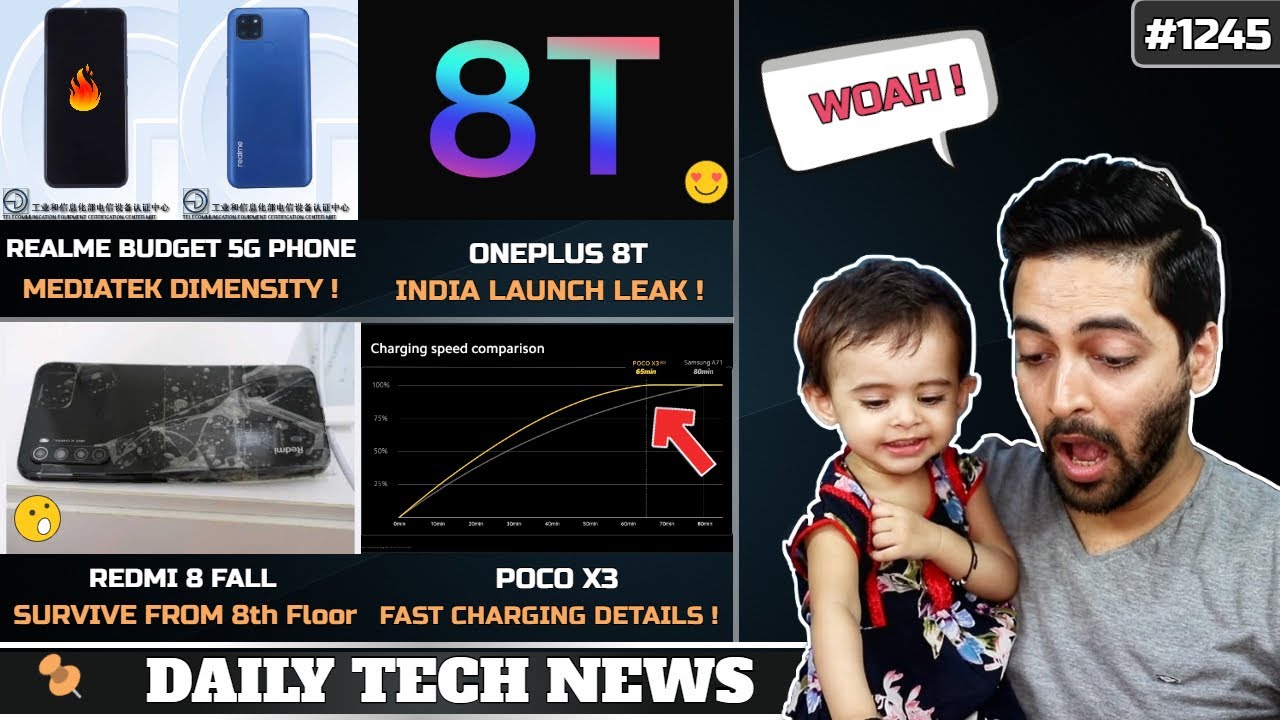 Realme Dimensity Budget 5G Phone India,Redmi Note 8 Survive Crash,POCO X3 Crazy Battery,Oneplus 8T
