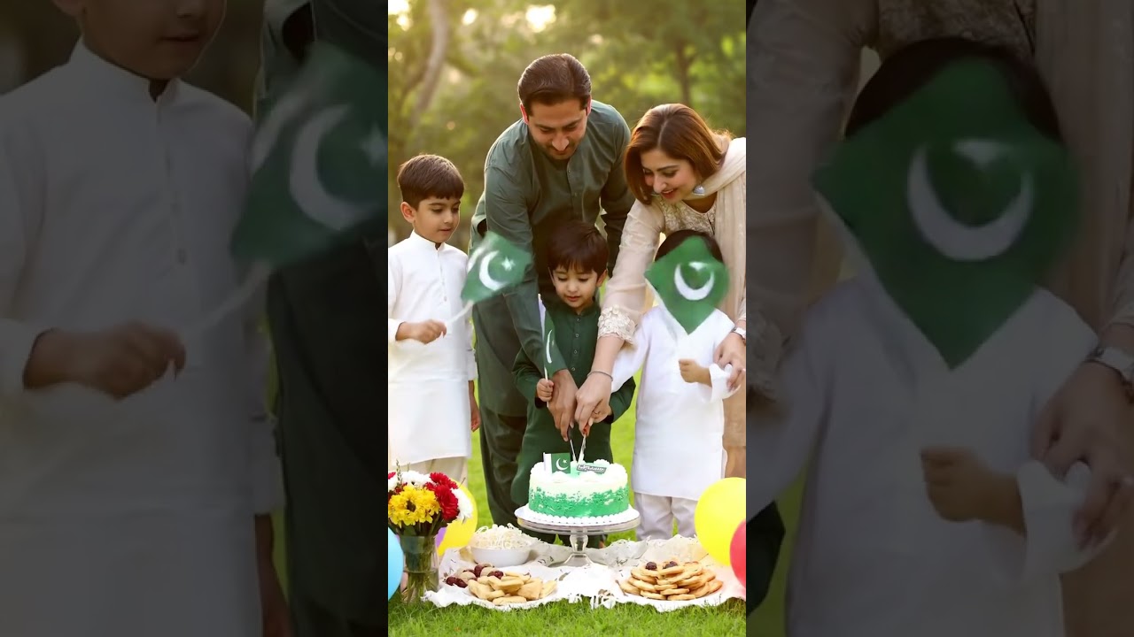 🇵🇰 Family Celebrates Pakistan Independence Day | Cake Cutting in Park 🎂✨ 