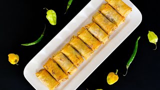 سبرينج رول بحشوة الدجاج | بدون قلي | طريقة عمل سبرنج رول بحشوة الدجاج | Chicken spring rolls