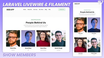 Laravel livewire & filament web app | #7 Our Team Page | Frontend | PHP Tech Life Hindi