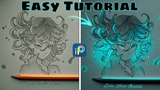 HOW TO GLOW HAIR ON MOBILE✨ || Ibispaint x glow art tutorial screenshot 1