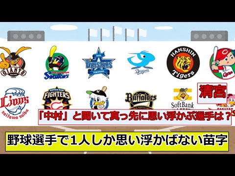 野球選手で1人しか思い浮かばない苗字