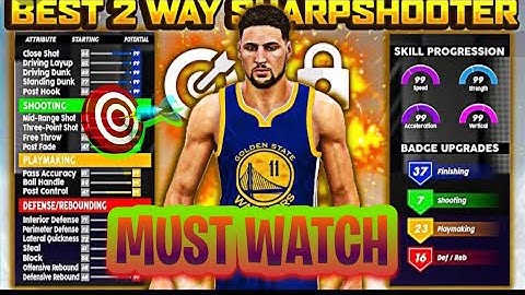 BEST 2 WAY SHARPSHOOTER BUILD ON 2K21! BEST TWO WAY BUILD ON 2K21! BEST GAURD BUILD ON 2K!