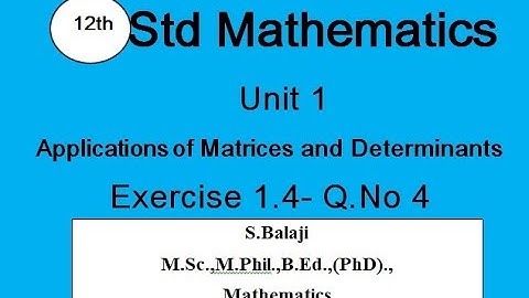 12th Maths || Ex 1.4 || Q.No 4