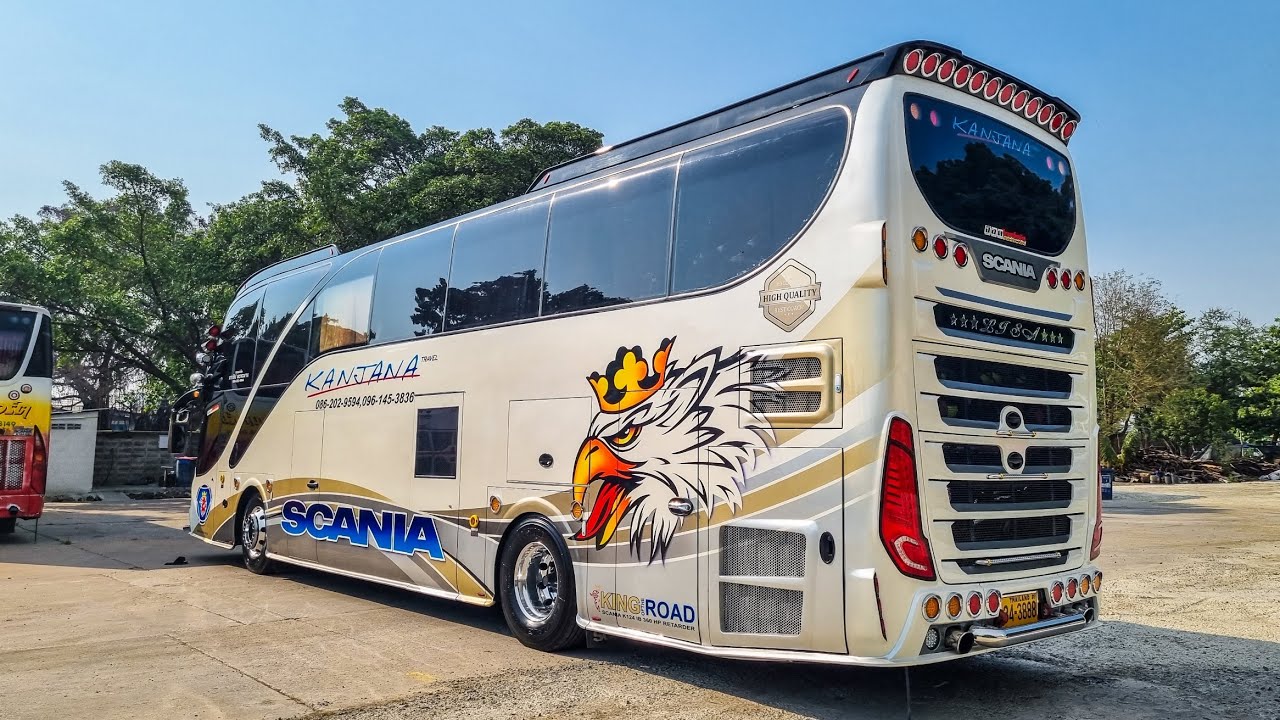 หกล้อบัส scania K124 360 ibรถห้าง Kanjana Travel บริ้วจากอู่บอยจัดหนัก อย่างสวย