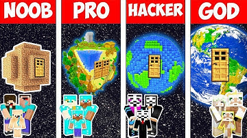 Minecraft - NOOB vs PRO vs HACKER vs GOD : FAMILY SPACE PLANET HOUSE in Minecraft Animation