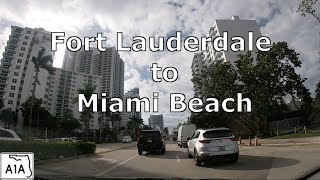 Driving Fort Lauderdale to Miami Beach | US1 |A1A