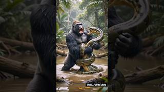 🐍 Giant Anaconda vs 🦍 Mighty Gorilla | Epic Animal Battle! #shorts #ai #animal