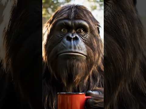 Bigfoot First Coffee Ever 😂😂 #bigfoot #stayhairy #vlog #coffeetime