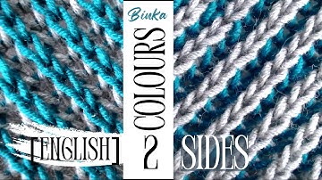 [English] English Rib Knitting Stitch in Two Colors. Reversible knitting pattern.