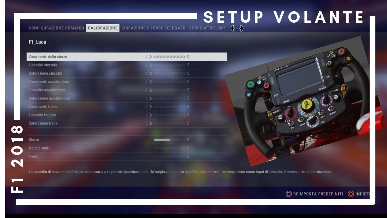Impostazioni Setup Volante - F1 2018 - YouTube
