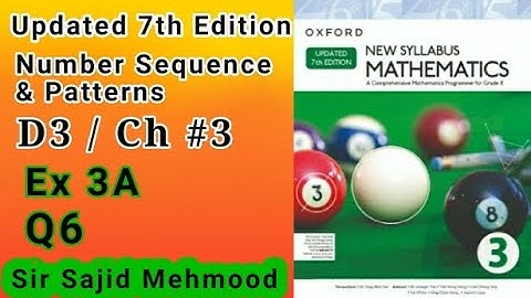 D3 math|Ch 3|Ex 3_A|Q_6|New Updated 7th Edition|New Oxford Mathematics 3|Sir Sajid Mehmood