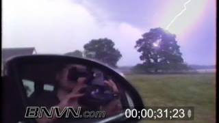8/18/1997 Extreme close lightning strike video.
