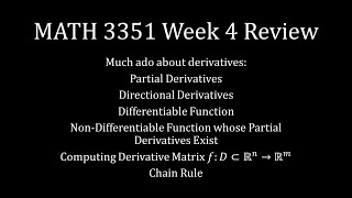 MATH 3351 Week 4 Review