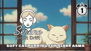 1 Hour Gentle Cat Purr Sounds for Deep Sleep & Relaxation | Serene Night Drift ASMR