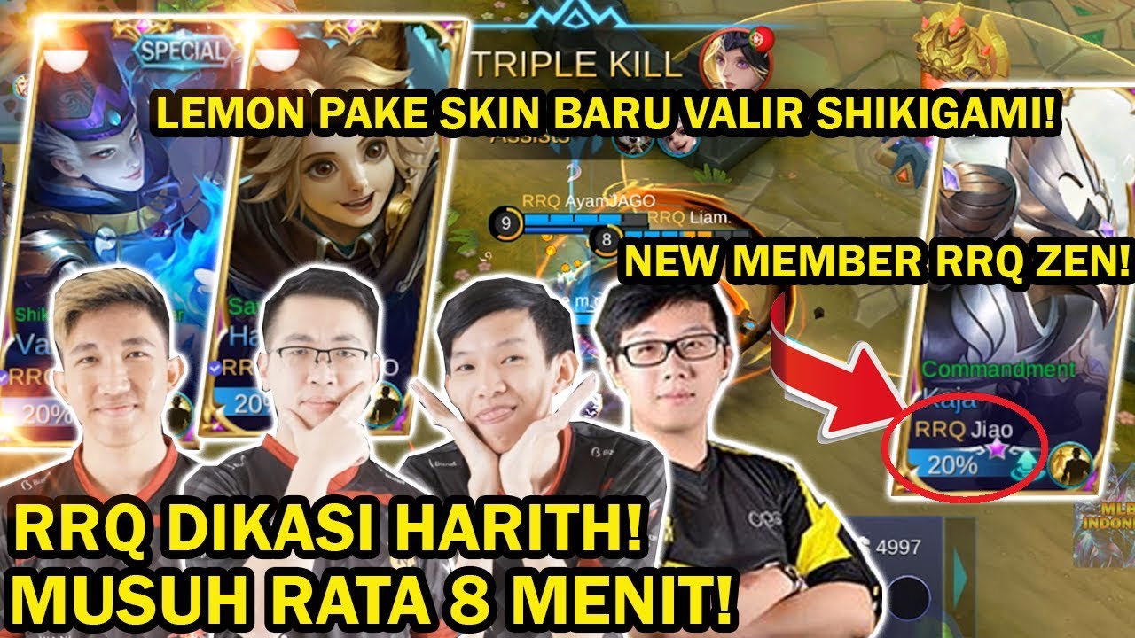 RRQ DIKASI HARITH! LEMON PAKAI SKIN BARU VALIR SHIKIGAMI! NEW MEMBER RRQ ZEN!