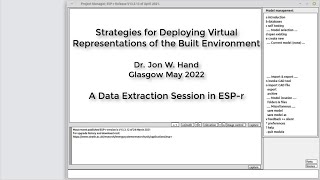 A data capture, automation and reporting session in ESP-r