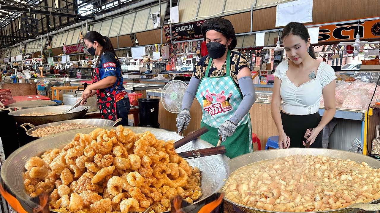200 Kilos Sold Out! Fried Pork Crackling By Hard Working Lady Stand 7 hours Cooking | Street Food 