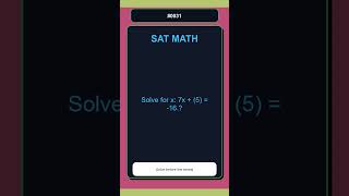 SAT Math Mock Question 0031 | Linear Equations Practice