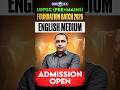 UPPSC ( PRE + MAINS ) Foundation Batch 2026 English Medium Admission Open #uppscpre #uppscmains #kgs