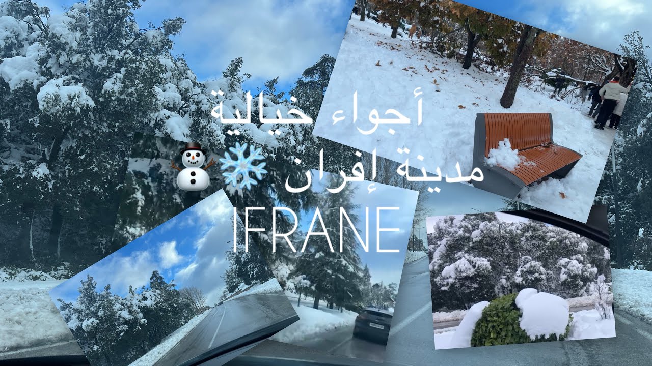أجواء خيالية مدينة إفران الثلوج تزين الشوارع ❄️ 🇲🇦 ⛄️Snow In Ifrane