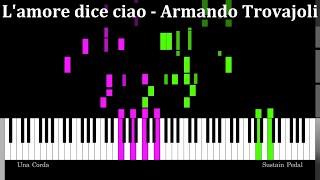 L'amore dice ciao (Slow Take) - Piano Tutorial【Synthesia-style】