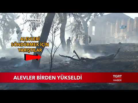 Çanakkale'de Yangın! Alevler Birden Yükseldi