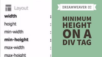 Minimum height on a div tag - Dreamweaver CC Tutorial [29/34]