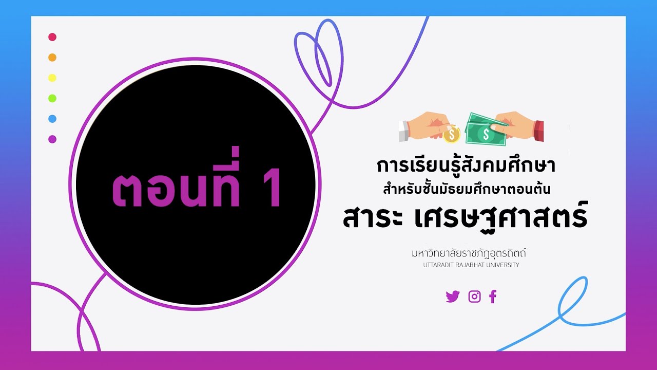 ความหมายและความสําคัญของธุรกิจ  2022  ตอนที่ 1 ความหมายและความสำคัญของวิชาเศรษฐศาสตร์