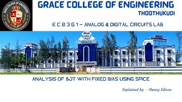 GRACE COE ECE EC8361ADCLab Ex7 Analysis of BJT with Fixed Bias and Voltage Divider bias using PSPICE
