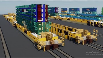 Minecraft Well car intermodal 3 unites 53FT Tutorial