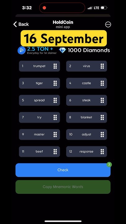 Holdcoin Hold Box code 16 September | Hold Hold Box code today ...