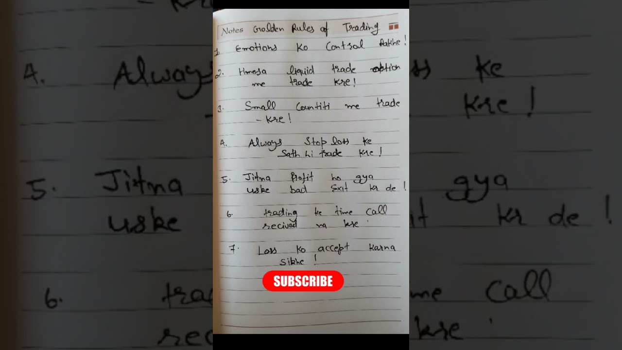 Golden Rules of Options trading 