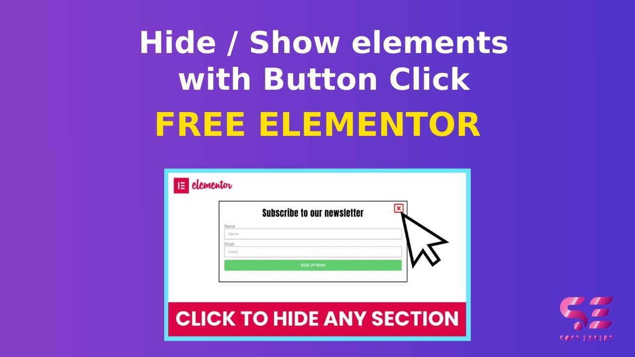 Show Hide button. Show section