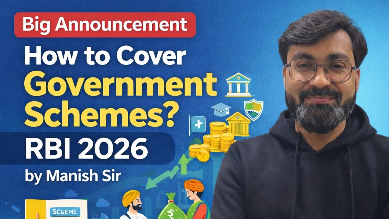 Government Schemes for RBI 2026 I Schemes by Manish Sir I PIB by Manish sir