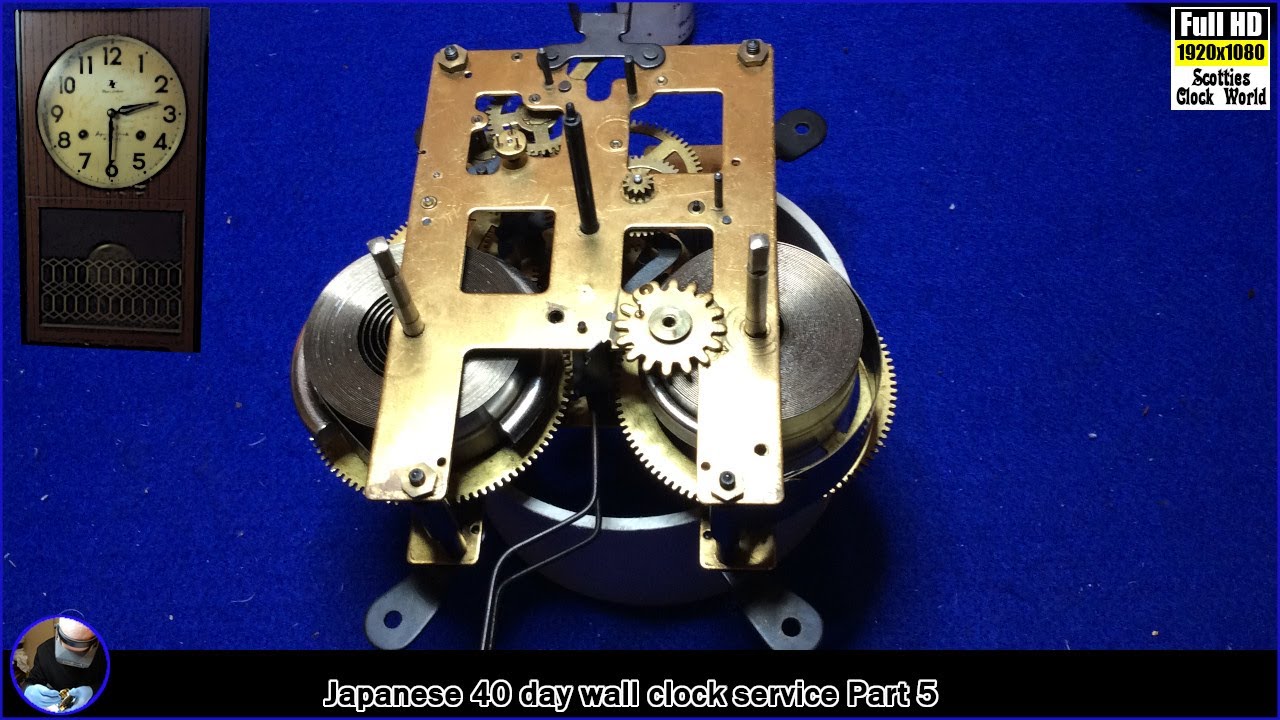 Japanese 40 day wall clock service and repair - reassembling the