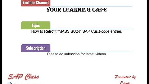 Retrofit MASS SAP SU24 entries - Export and Import Procedure