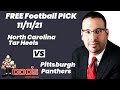 Free Football Pick North Carolina Tar Heels vs Pittsburgh Panthers, 11/11/2021 College Football