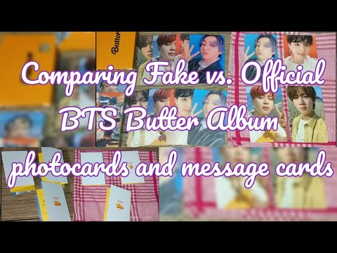 Comparison Guide 17 | Fake Vs. Official Bts Butter Album Photocards And Message Cards