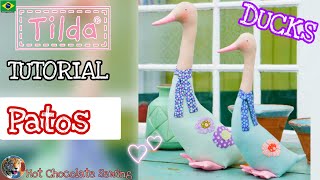 (ทำอย่างไร)TILDA DUCK Complete Tutorial - Tilda Doll Ducks- Hot Chocolate Sewing (Tone Finnanger)