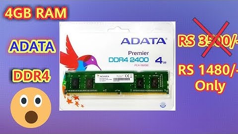 ADATA DDR4 4GB RAM || Unboxing || Full Review