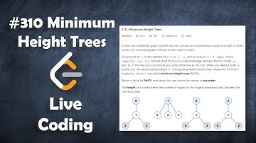 Minimum Height Trees | Live Coding with Explanation | Leetcode #310