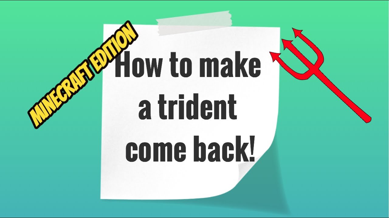 How to make a trident come back to you! (Minecraft) - YouTube