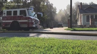 Firefighters battle house fire in Beaumont